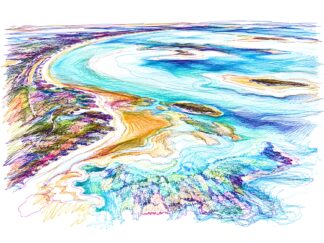 Aerial view of Shark Bay Western Australia