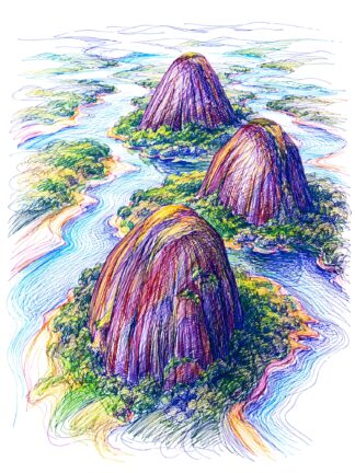 Aerial view of the Cerros de Mavecure Colombia